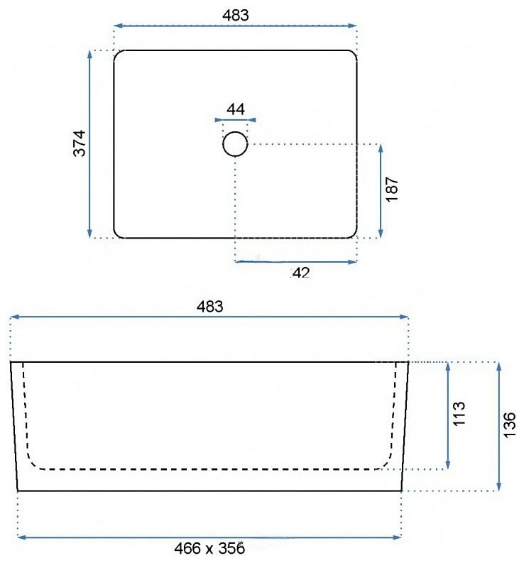 Умывальник Rea Anita 48*38*14