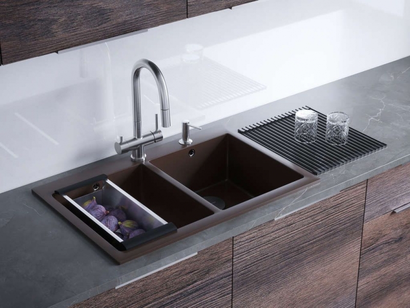 Кухонная мойка Omoikiri Bosen 80-2-BL Tetogranit/черный