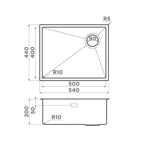 Мойка кухонная Omoikiri Taki 54-U/IF Side SF-GB графит