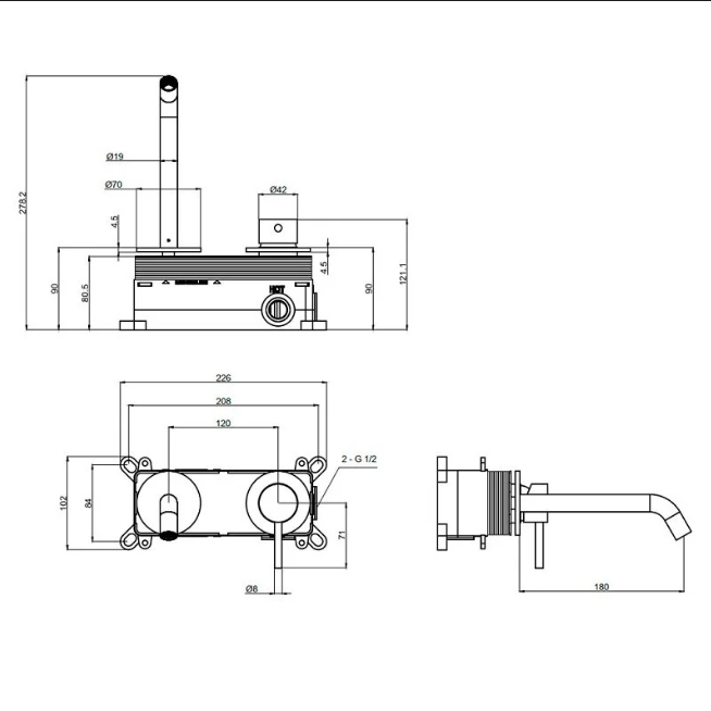 Смеситель для умывальника AQUAme Siena, черный матовый
