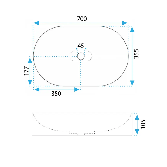 Умывальник Rea Iris 71*35, белый матовый