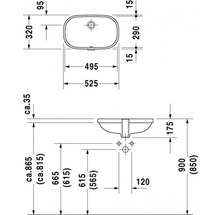  Раковина Duravit D-Code 52,5х32х17,5, без отверстия, белый