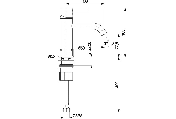 Armatura Neda Смеситель для раковины, хром