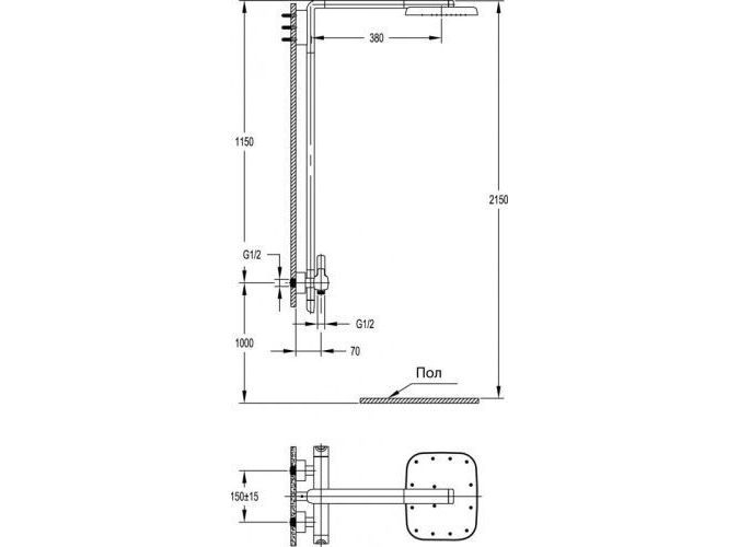 Душевая колонна Cezares TESORO TESORO-CD-01