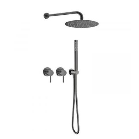 Душевая система AQUAme Siena Slim 002, встраиваемая, на 2 режима, с внутренней частью, графит