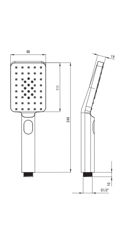 Deante Душевая колонна с термостатическим смесителем для ванны с поворотным изливом, титаниум