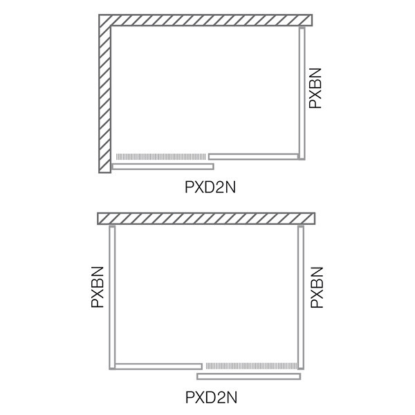 Душевой уголок Roltechnik Proxima Line PXD2N+PXBN+PXBN прозрачный с раздвижной дверью