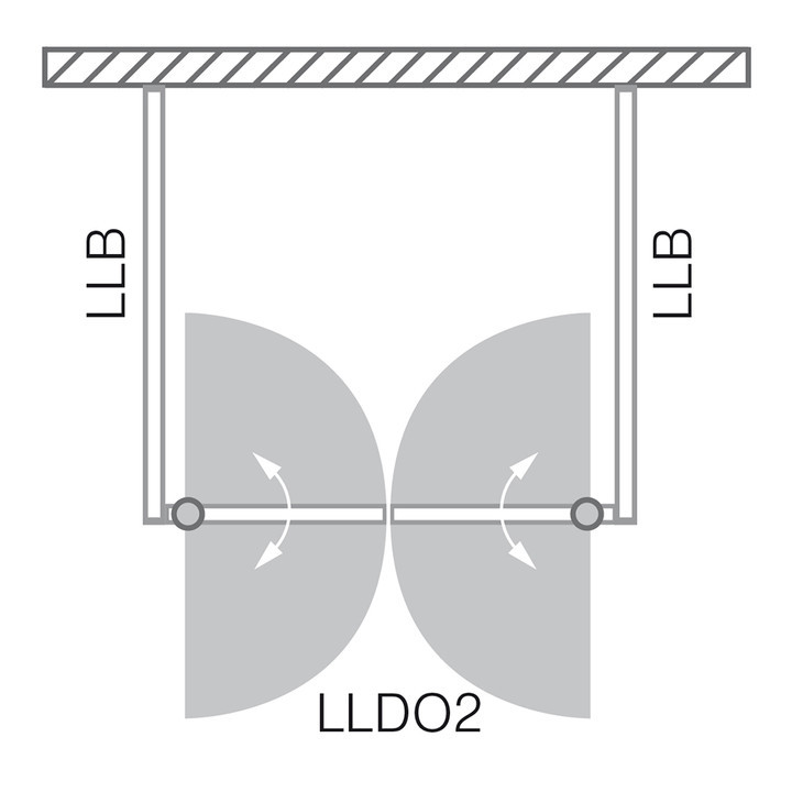 Распашной душевой уголок Roltechnik Lega Line LLDO2+LLB+LLB прозрачный