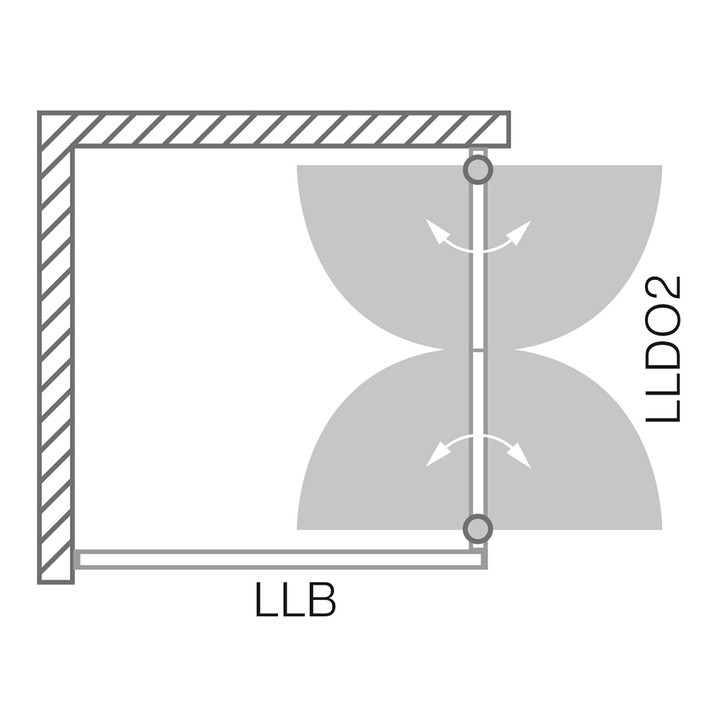 Распашной душевой уголок Roltechnik Lega Line LLDO2+LLB прозрачный