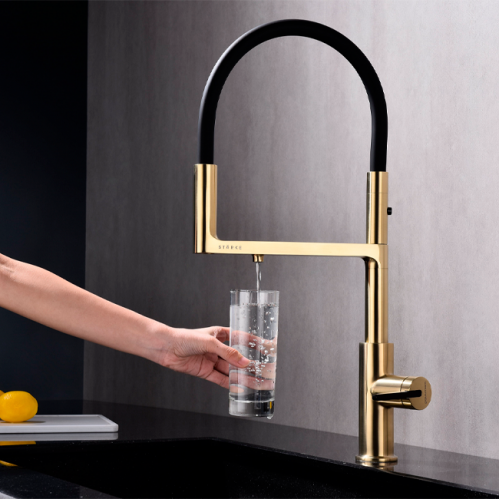 СМЕСИТЕЛЬ PAULMARK TORNADO (ЗОЛОТО/СВЕТЛОЕ БРАШИРОВАННОЕ ЗОЛОТО)