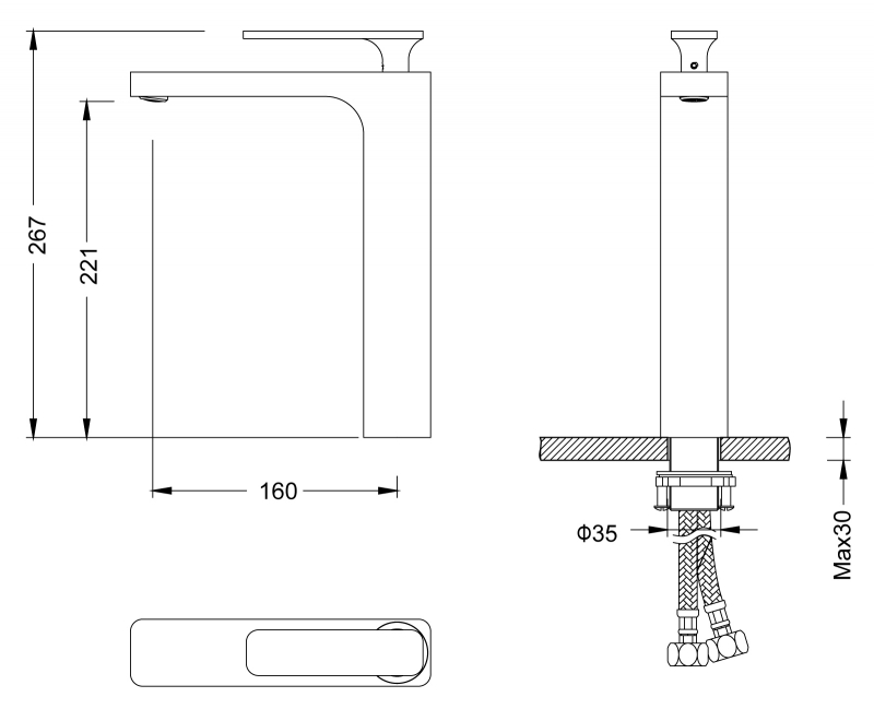 Смеситель для раковины-чаши Torne  Антик