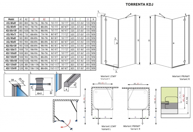 Душевой уголок Radaway Torrenta KDJ хром