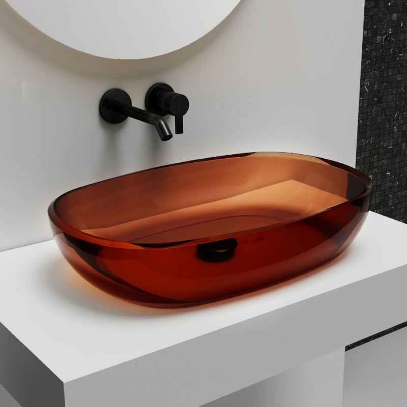 Раковина Abber Kristall, 60 х 40 см, накладная, прозрачная, Opal