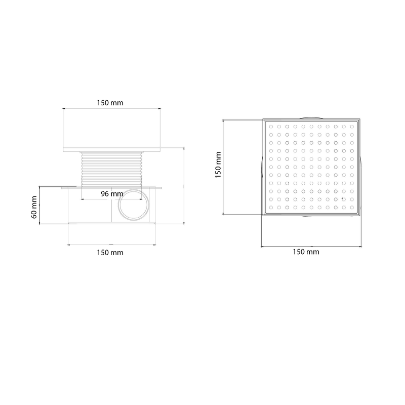 Душевой трап Boheme SMART DESIGN 15x15 cm, нерж.сталь ЧЕРНЫЙ