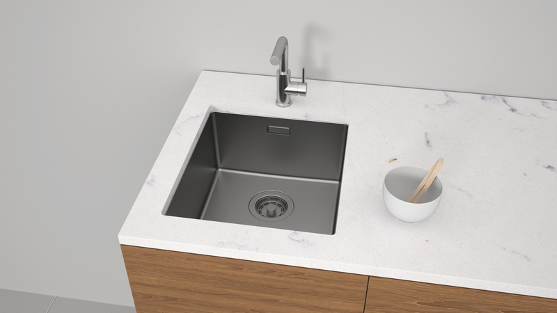 КУХОННАЯ МОЙКА PAULMARK YUNI 39 UNI, вороненая сталь