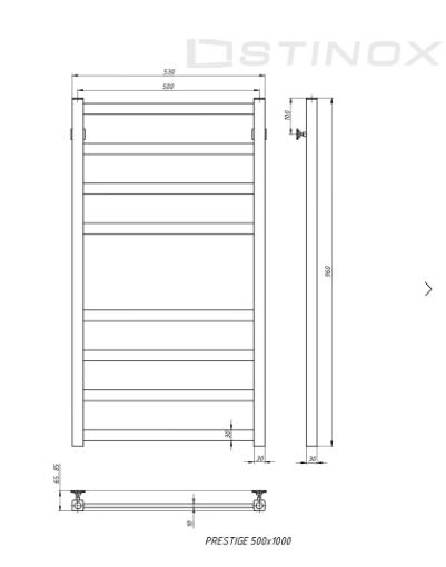 Полотенцесушитель  Stinox PRESTIGE 50*100 с полкой, 1 дюйм