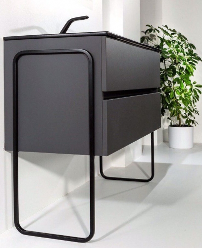 Тумба 100 см VALLESSI с керамической  раковиной + ножки