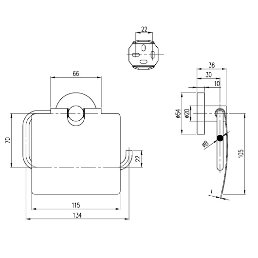 ДЕРЖАТЕЛЬ ДЛЯ ТУАЛЕТНОЙ БУМАГИ С КРЫШКОЙ VILLEROY&BOCH ELEMENTS, хром