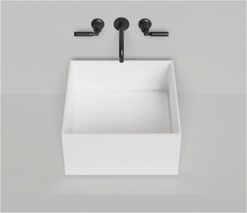 Раковина накладная Salini ARMONIA SQUARE 02 45*45*25 (S-Stone, матовый)