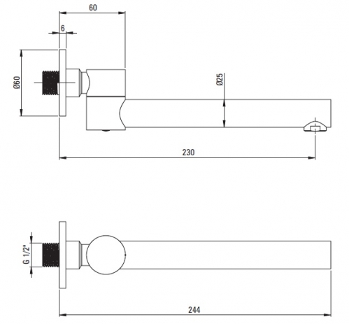 Deante Cascada Излив складной для ванны круглый складной, хром
