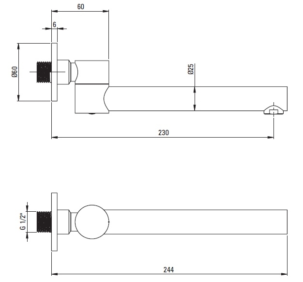 Deante Cascada Излив складной для ванны круглый складной, хром