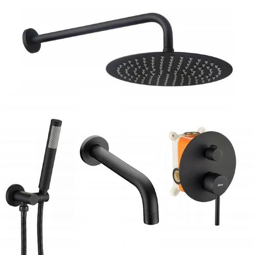 Душевая система скрытого монтажа Rea Lungo Black черный