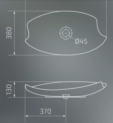 Умывальник накладной Gi 74x38 белый