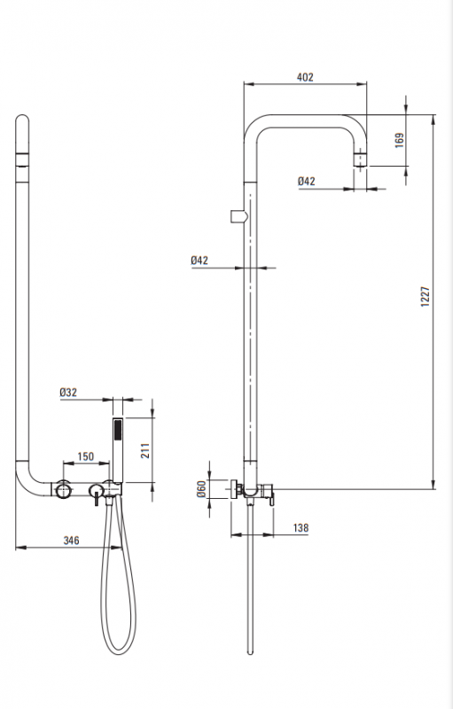 Deante Silia Душевая колонна со смесителем для душа