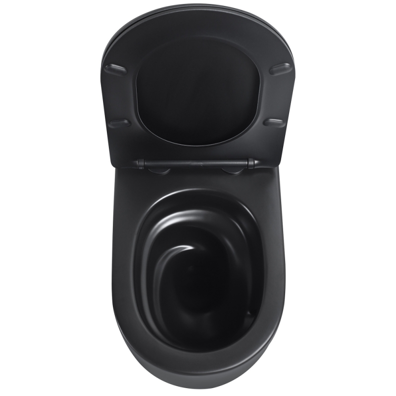 Унитаз ABBER Bequem 53*36 подвесной черный матовый, безободковый, смыв торнадо