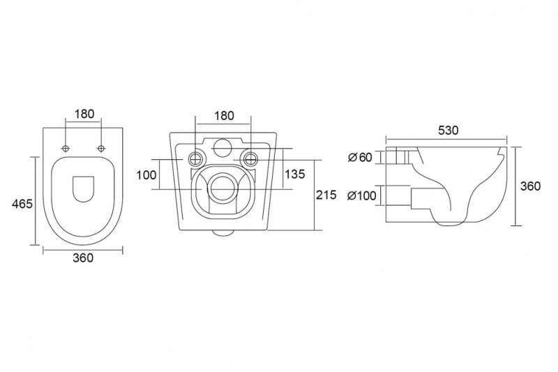 Унитаз ABBER Bequem 53*36 подвесной черный матовый, безободковый, смыв торнадо