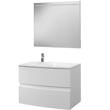 Комплект Belux Малага 850 зеркало и тумба с умывальником