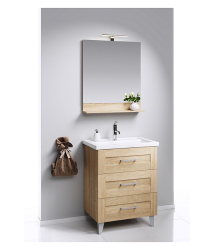 Тумба напольная Aqwella Фостер 80 с умывальником дуб сонома