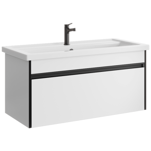 Urban подвесная тумба с умывальником, шириной 100 см, цвет белый