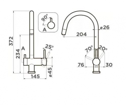 Смеситель для кухни Omoikiri Yamada-P-BL черный