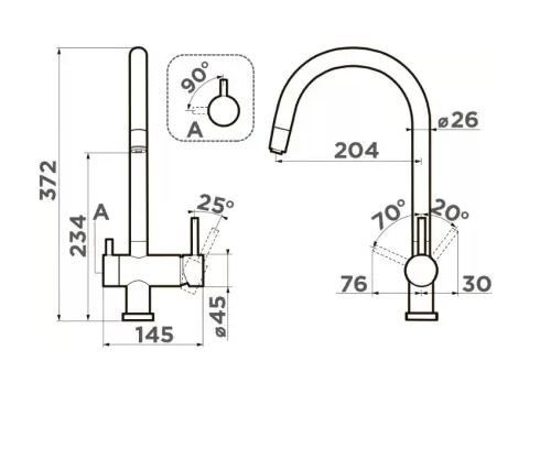 Смеситель для кухни Omoikiri Yamada-P-BL черный