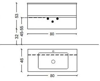 Тумба VALLESSI, с  раковиной белой + ножки