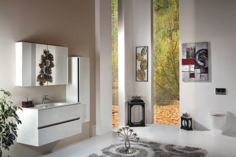 Тумба VALLESSI с керамической раковиной 81х46 см