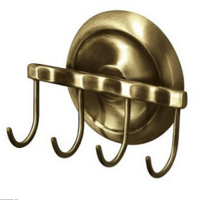 BISK DECO ANTIQUE BRASS ПЛАНКА 4 крючка БРОНЗА