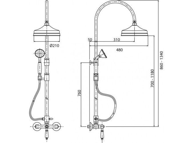 Душевая колонна Cezares VENEZIA CD-Bi