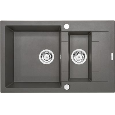 DEANTE RAPIDO антрацит - мойка 1,5 чаши с крылом, 780*490*180 мм + сифон SPACE SAVER
