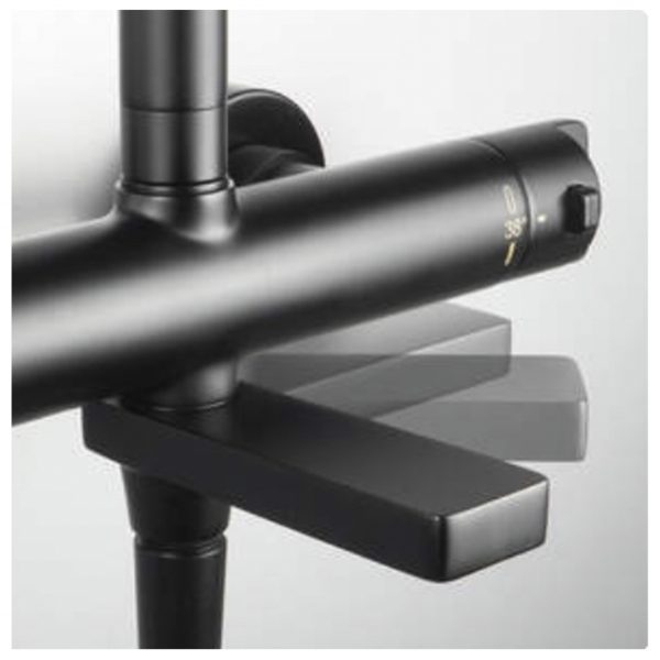 Deante Душевая колонна с термостатическим смесителем для ванны с поворотным изливом, титаниум