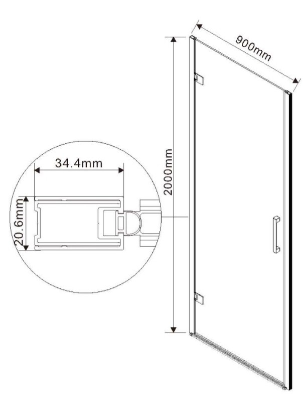 Душевая дверь Vincea Flex 90 см без покрытия