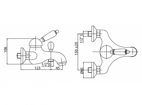 Смеситель напольный для ванны Cezares ELITE VDPMS