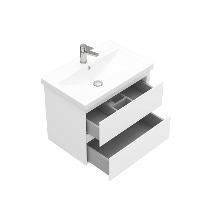 Laparet Тумба подвесная Vitrum 70 с умывальником Cerastyle Elite 70, белый матовый