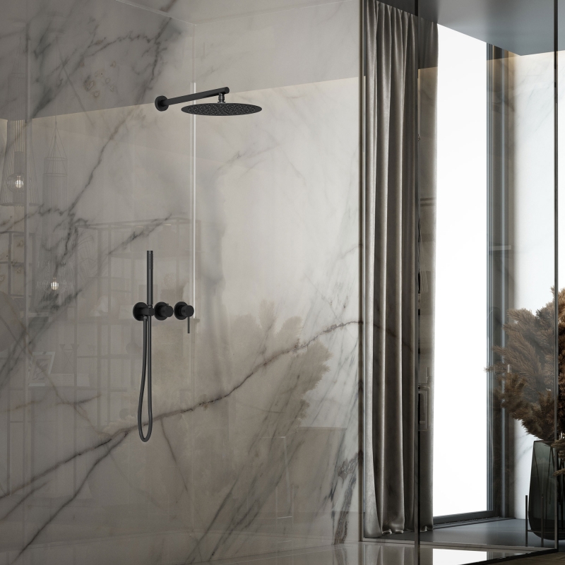 Душевой комплект Groove  встраиваемый, двухрежимный, черный