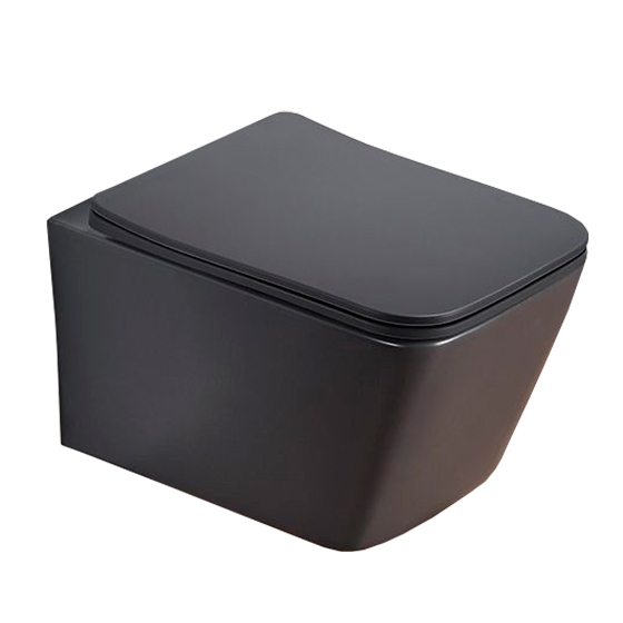 UP Bau Cinzento Унитаз подвесной безободковый с крышкой Slim Soft-close, 515х360х360 мм, матовый оружейная сталь