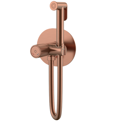 Смеситель для биде Boheme Tech Copper Brushed с гигиеническим душем, брашированная медь