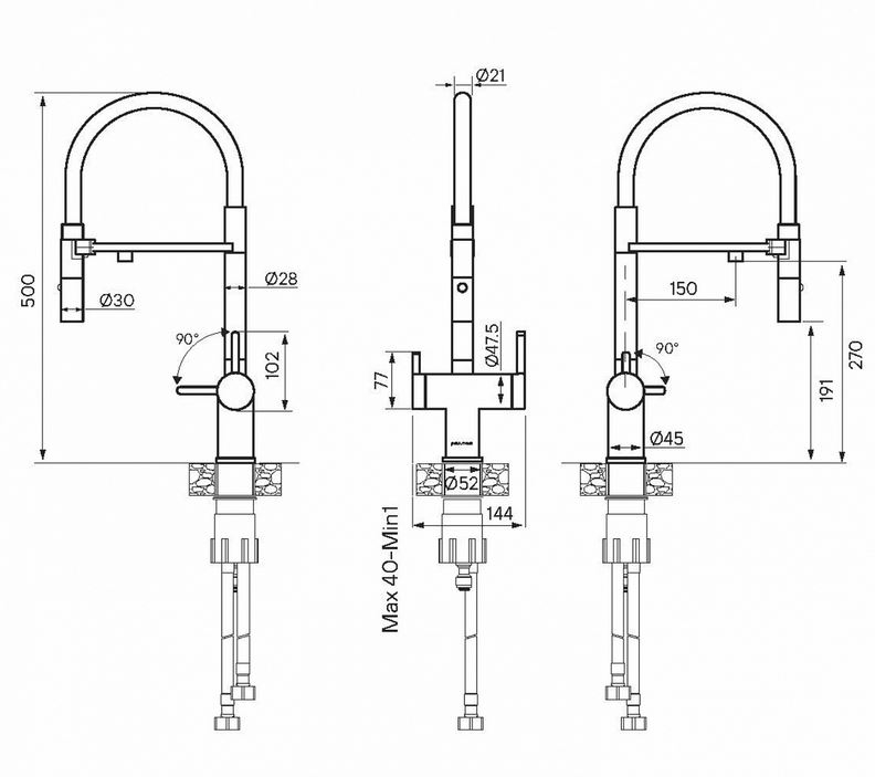 СМЕСИТЕЛЬ PAULMARK GRAVITY БЕЛЫЙ/БЕЛЫЙ МАТОВЫЙ