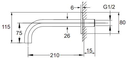 Излив Omnires Y хром 21см