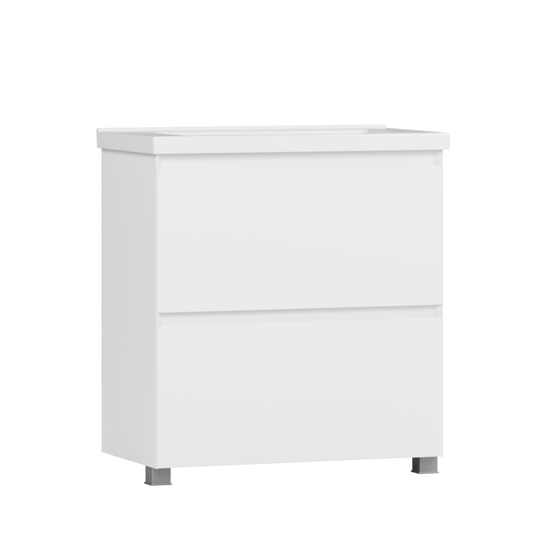 ТУМБА КИОТО НАПОЛЬНАЯ с умывальником Керамин Тобаго, БЕЛЫЙ ГЛЯНЦЕВЫЙ